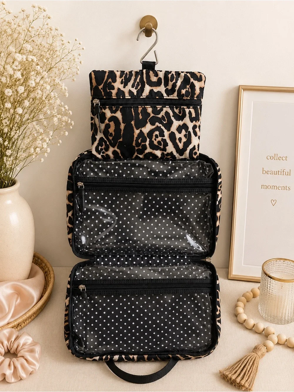 🐆 Victoria’s Secret Leopard Hanging Travel Cosmetic Bag
